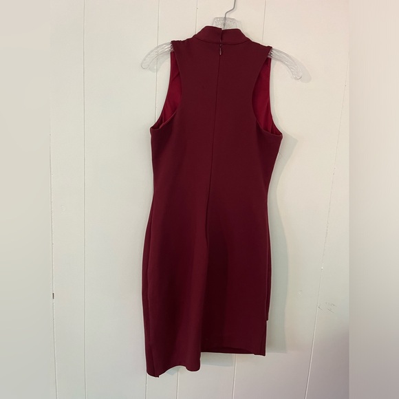 Adelyn Rae Burgundy Ponte Knit Sleeveless Career lined dress size Small - Picture 11 of 12